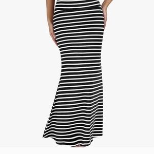 American Eagle Outfitters Monochrome Striped Maxi Skirt